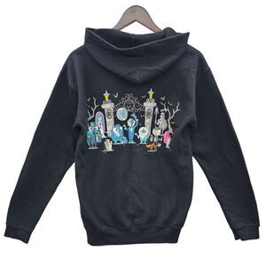 Disney Parks Haunted Mansion Hoodie Womens Small Black Ghost Cuties Zip Jacket